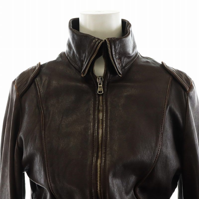 ジョルジオブラット GIORGIO BRATO レザージャケット 革ジャン 38 S 茶