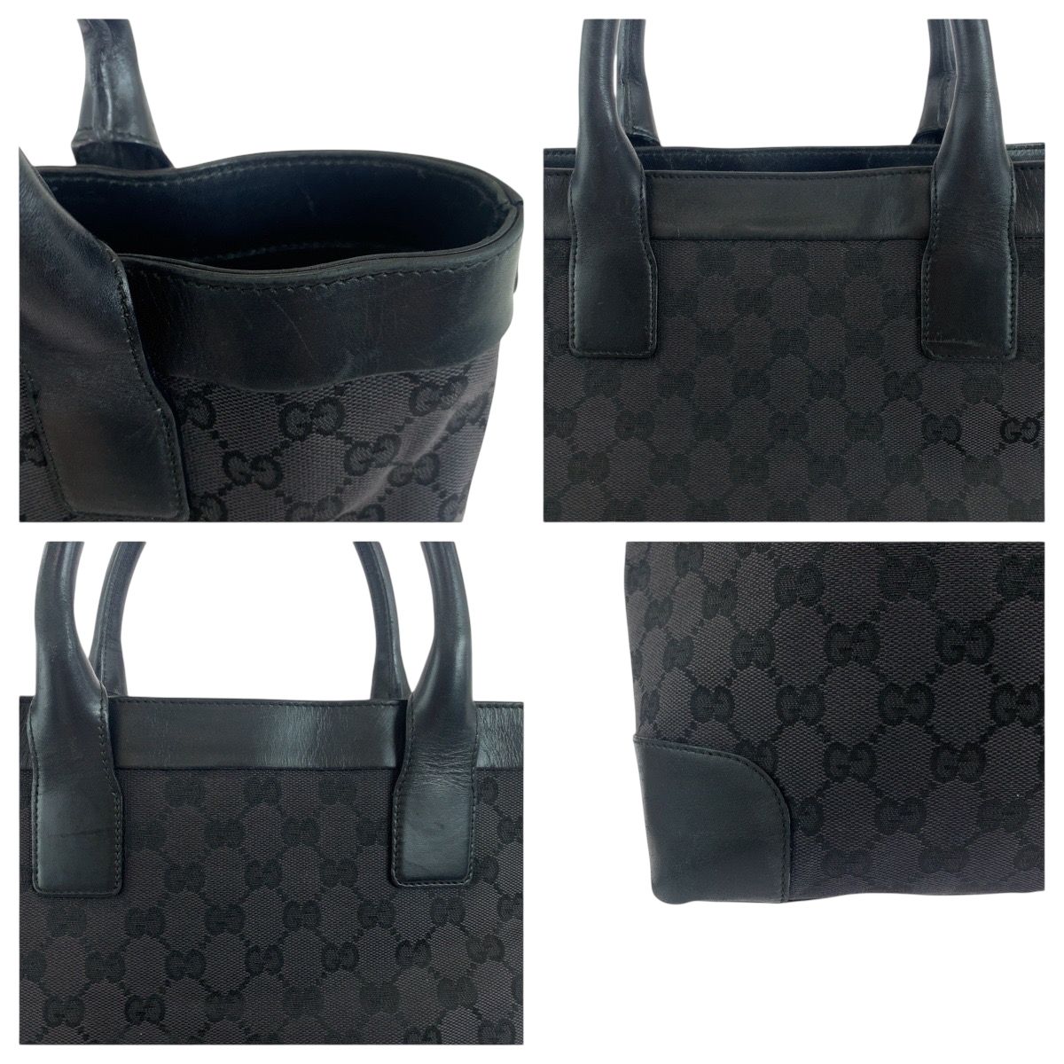 GUCCI グッチ ブラック 黒 シルバー金具 GGキャンバス 002 1141 トート  