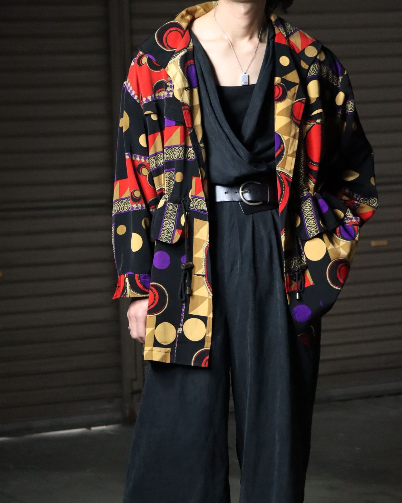 vivid atomic art drawstring jacket 80s 90s アトミック柄 幾何学 総