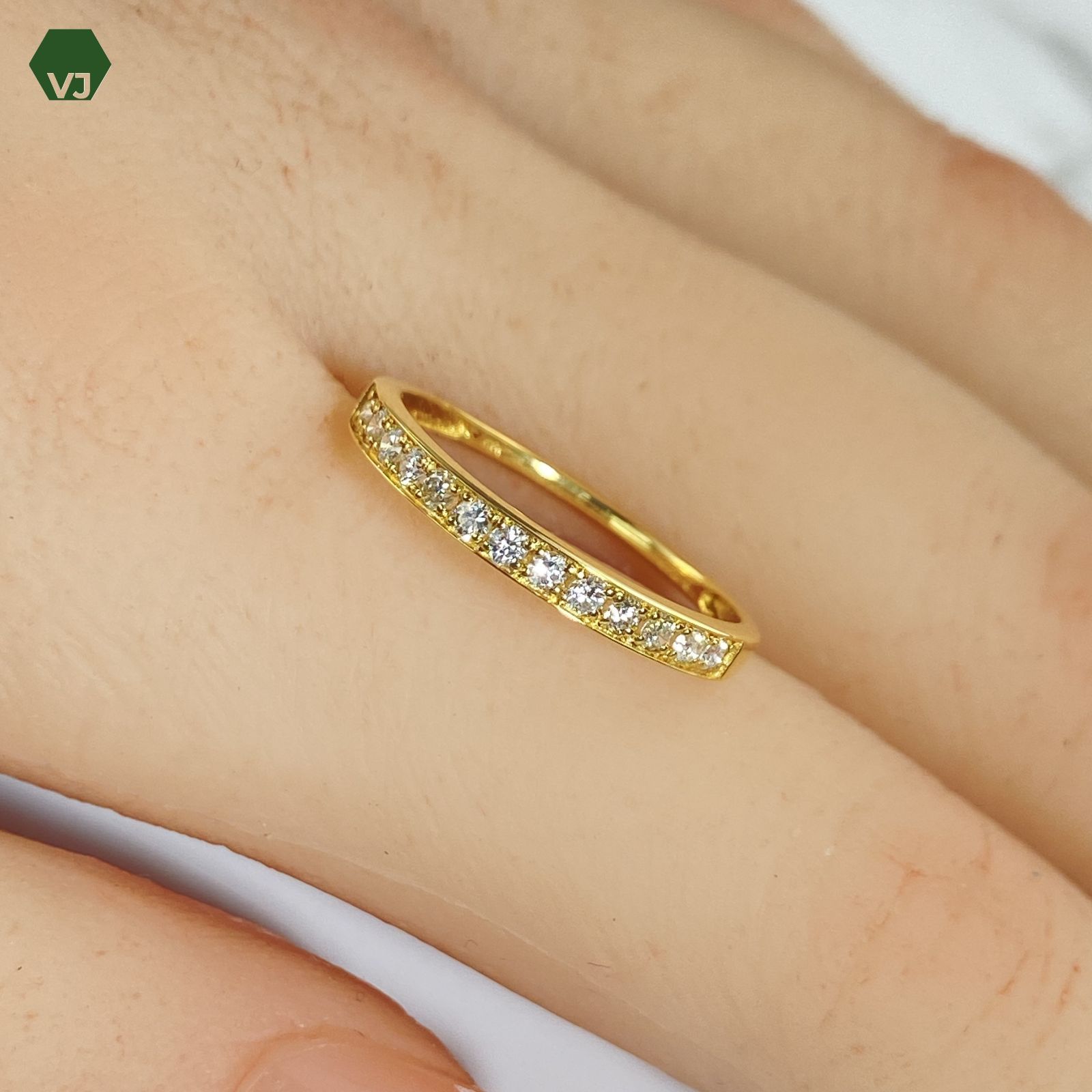 15‐29】ダイヤモンド リング D0.2ct【中古】【K18YG】【12号】☆By 
