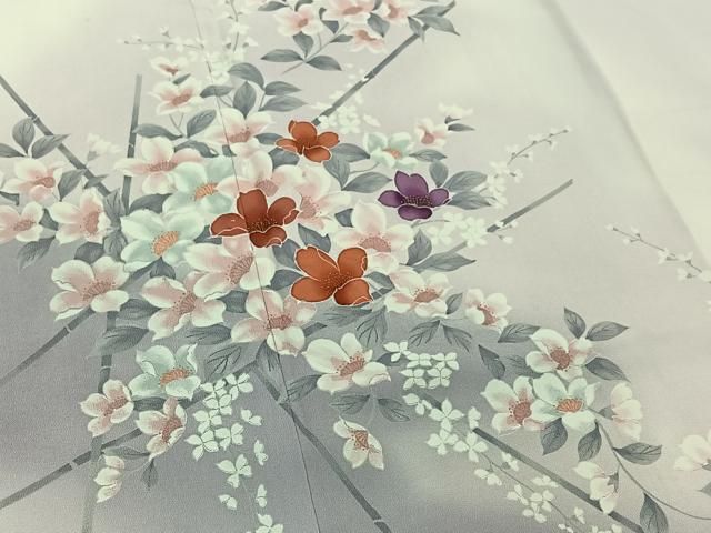 平和屋着物□訪問着 枝花文 暈し染め 金彩 正絹 逸品 AAAS4789jh  