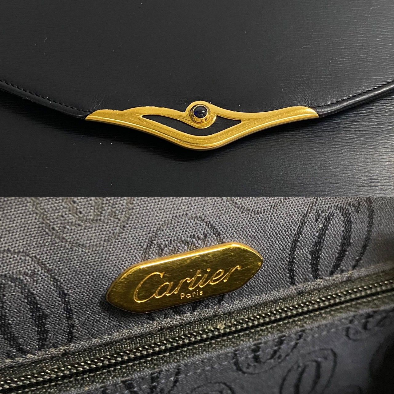 極 美品 Cartier カルティエ ヴィンテージ サファイアライン 金具