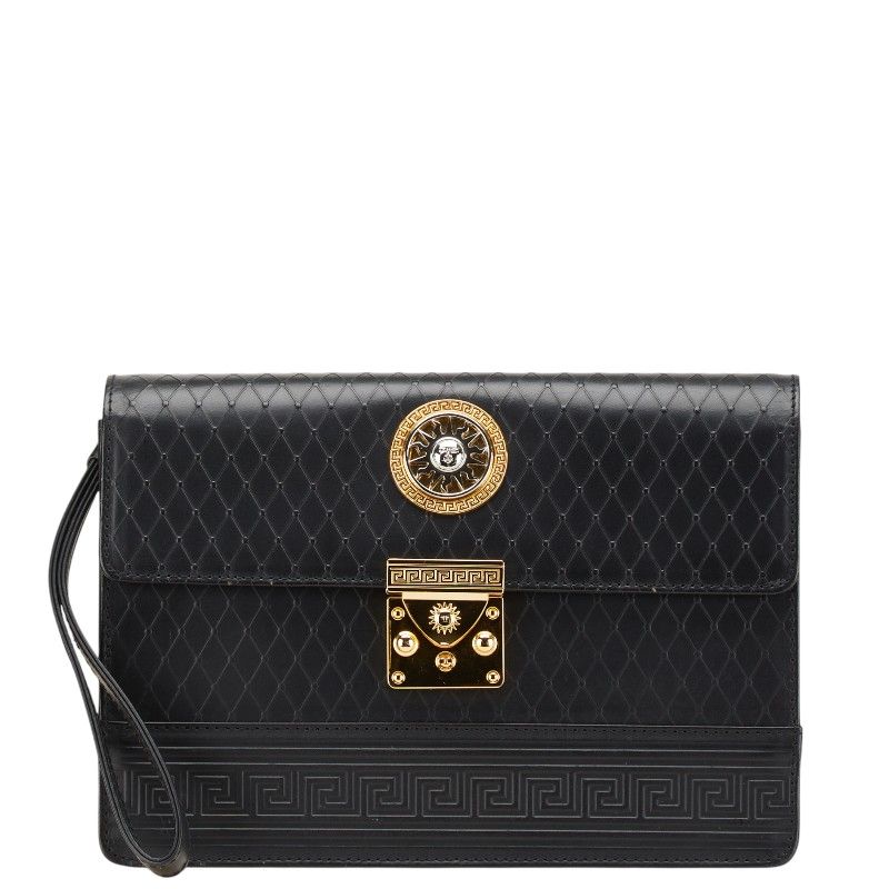 ヴェルサーチ サンバースト セカンドバッグ クラッチバッグ レザー