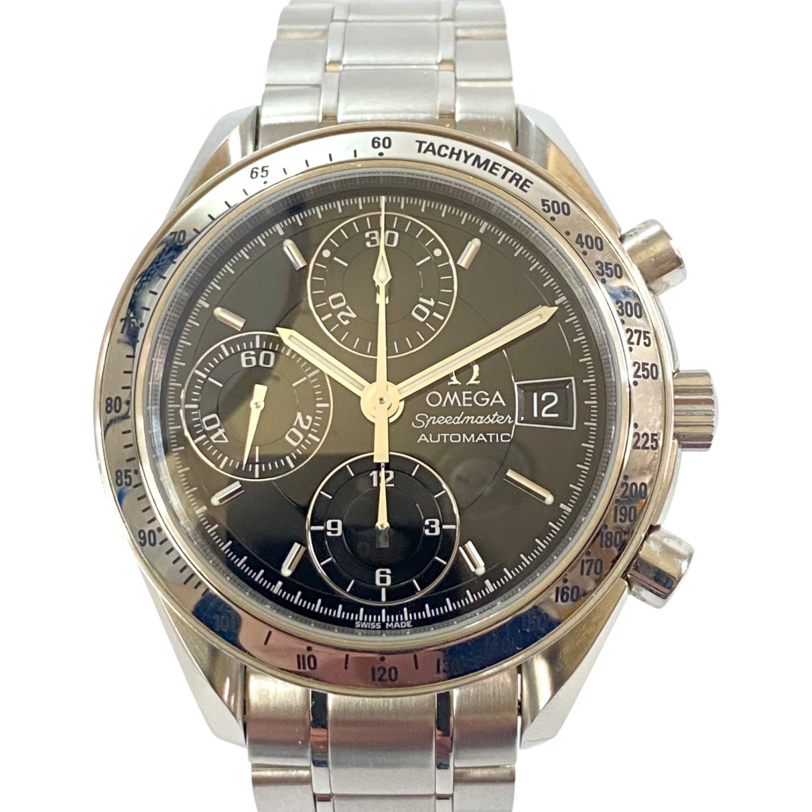 美品 オメガ OMEGA メンズ 3513.5 スピードマスター 黒文字盤 SS 自動 
