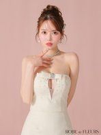 アイボリー fm3456 ROBE de FLEURS | ローブドフルール ラメ| ツイル| ビジュー| バストカット| リボン| 2WAY| ベア| キャミ| ストラップ| 台形| フ | セットアップ| ミニドレス| キャバドレス | ワンピース