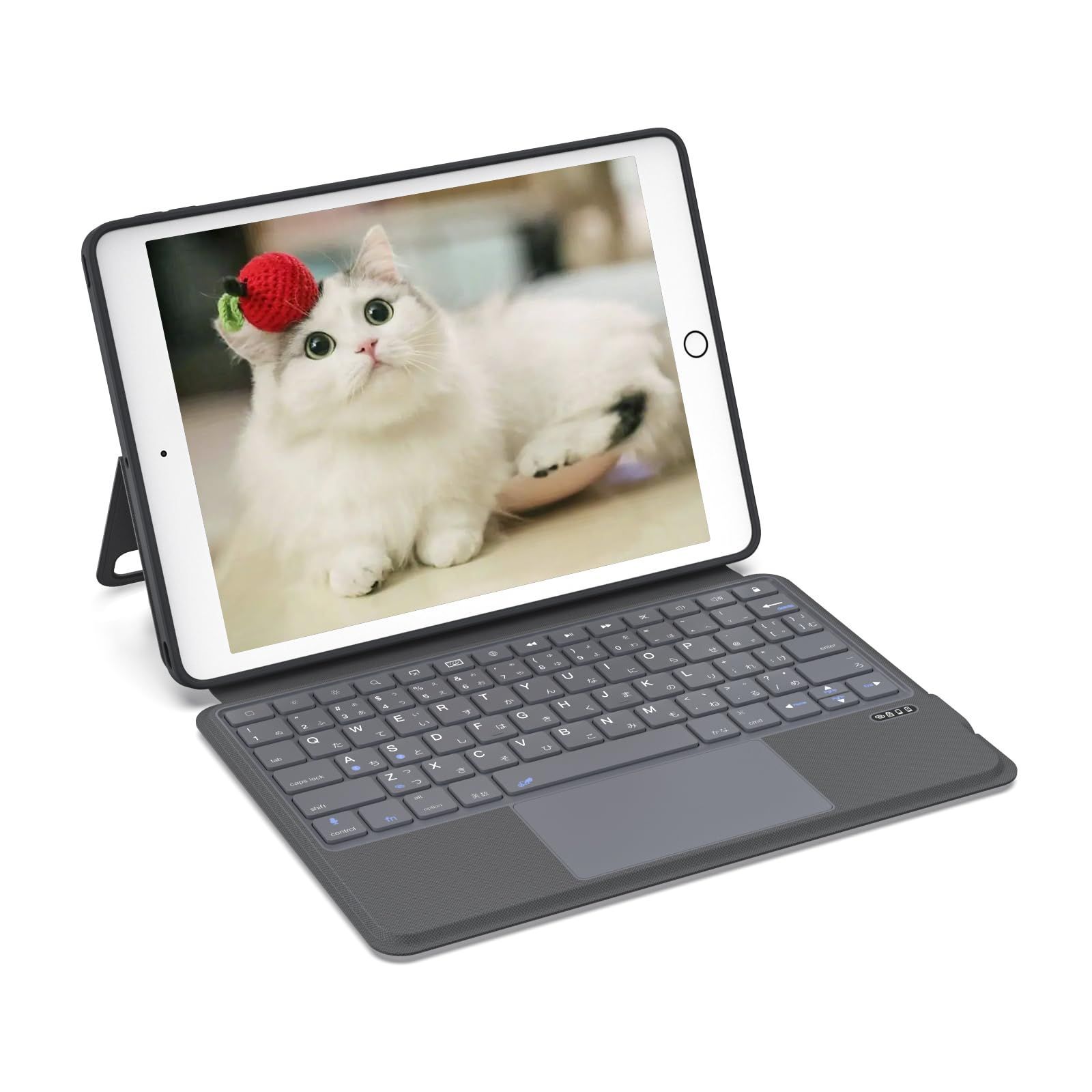 数量 グレー カバー タブレット keyboard ブルートゥース 横縦置き スタンド機能付き 脱着式全面保護ケース OSデバイス切り替え 2台のiPad ワイヤレス bluetooth5.3キーボード JIS日本語配列 大きい高精度タッチパッド 磁