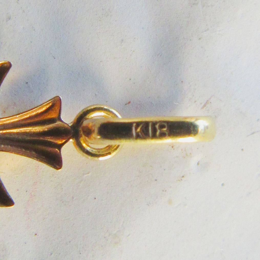 K18 18K 18金 クロス ネックレス トップ 刻印 刻印あり 本物 新品