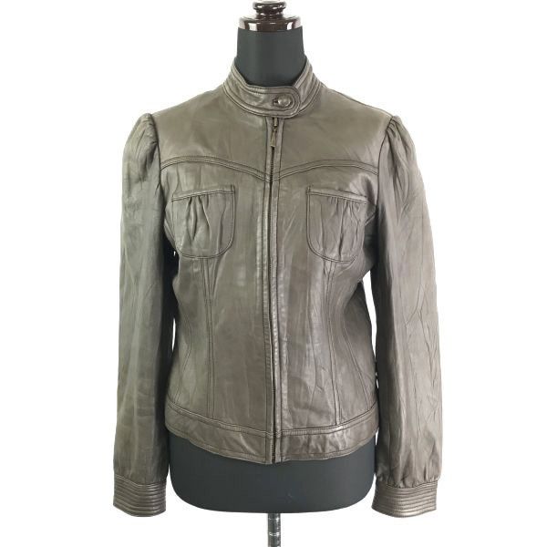 【希少】GAP ジップアップラムレザージャケット ハイネック 羊革 ショート丈 希少】GAP ジップアップラムレザージャケット ハイネック 羊革
