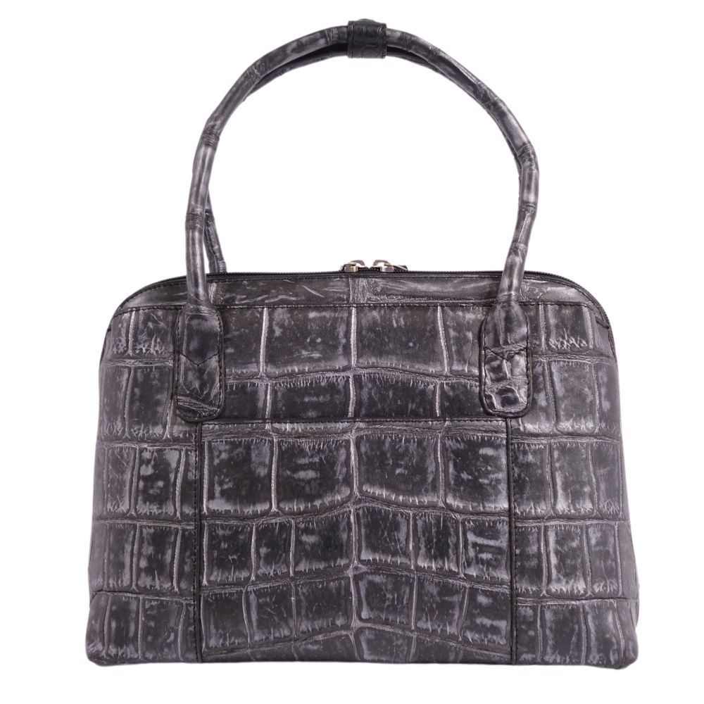 美品 クロコダイル CROCODILE バッグ ハンドバッグ マットクロコ ワニ