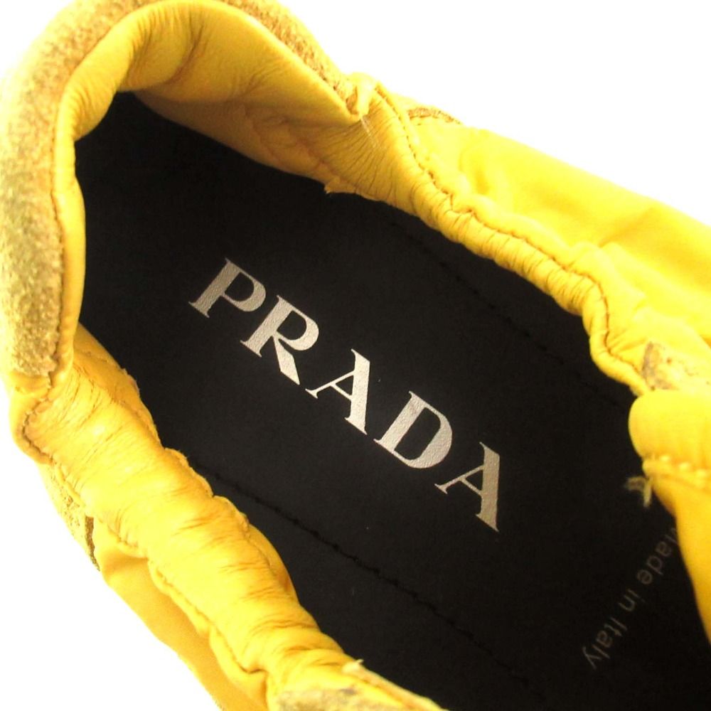 美品 24AW PRADA プラダ リサイクルナイロン×スエード ローカット エラ