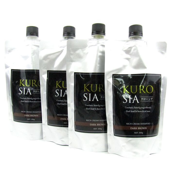 【新品未使用】KUROSIA〈クローシア〉ヘアカラークリームシャンプー クローシア ヘアカラークリームシャンプー ダークブラウン 4点