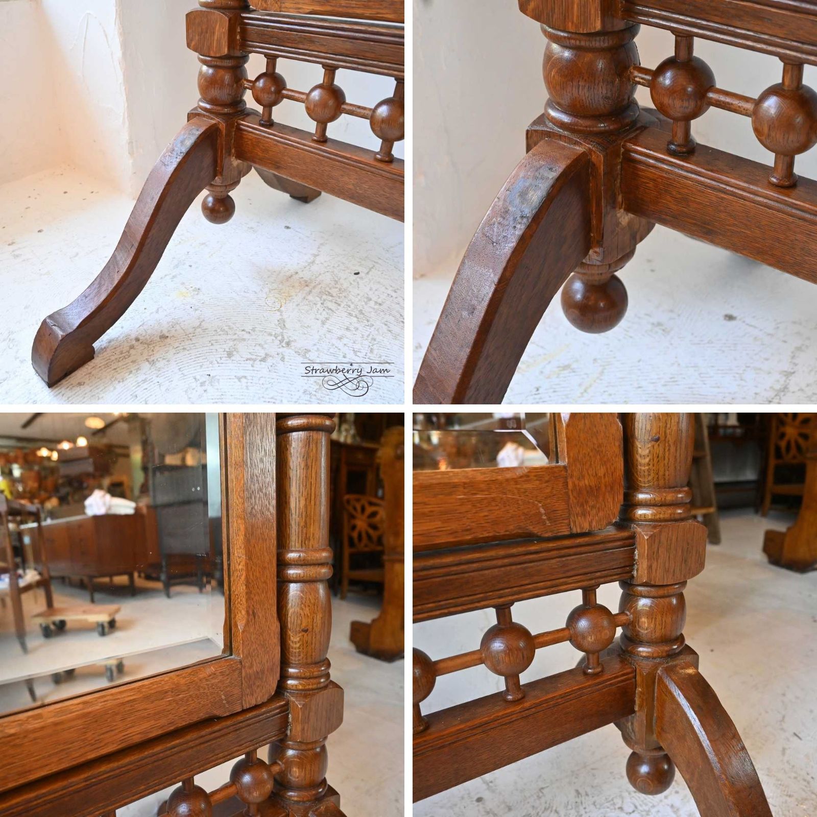 IFU-398 フランスアンティーク ミラー 姿見 全身鏡 スタンドミラー