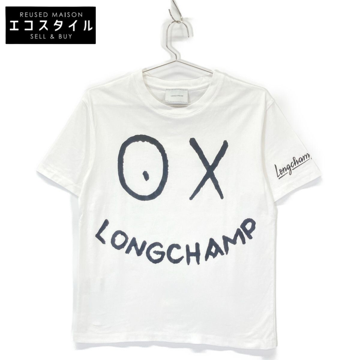 Longchamp ロンシャン ﾎﾜｲﾄ 60952COT007 ｱﾝﾄﾞﾚ･ｻﾗｲｳﾞｧｺﾗﾎﾞ Tｼｬﾂ XS