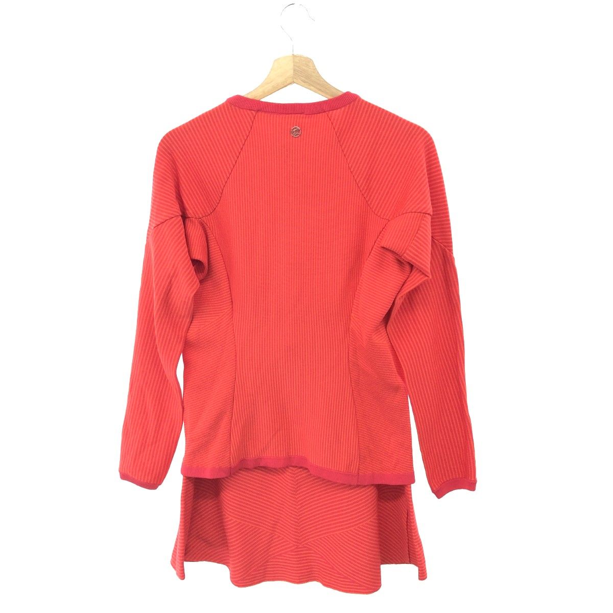 DESCENTE デサント セットアップ サイズ L&M ラボパターン 長袖ニット&スカート Wジャカード ピンク オレンジ レディース 240002231540