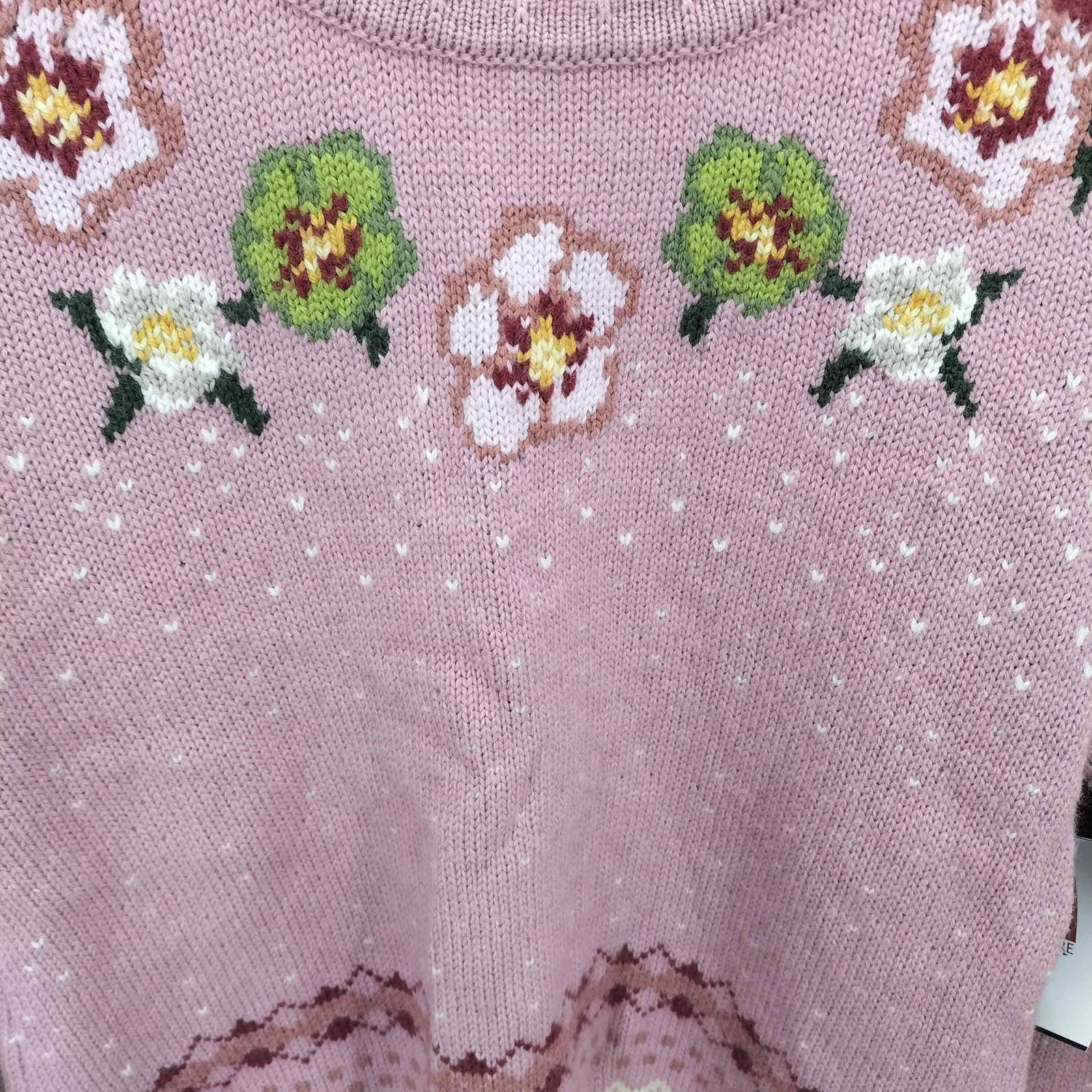 ピンクハウス PINK HOUSE 22AW クリスマスローズ編み込みニット