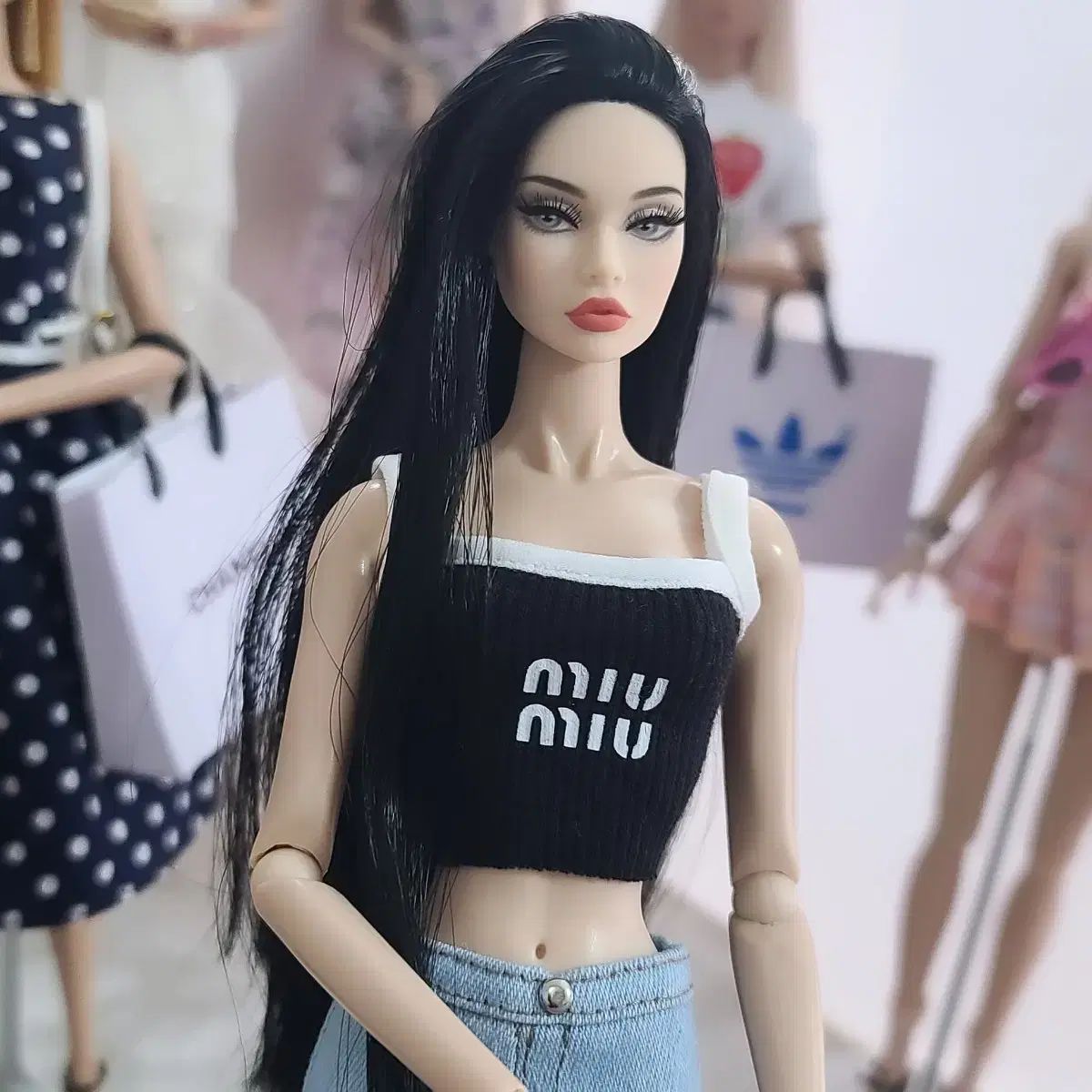 MG アーティスト ooak Poppy Parker ヘッド バービー人形 シルク