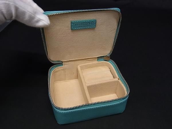 【極美品】ティファニー レザージュエリーケース　ティファニーブルー □新品同様□ TIFFANY＆Co ティファニー レザー ジュエリー