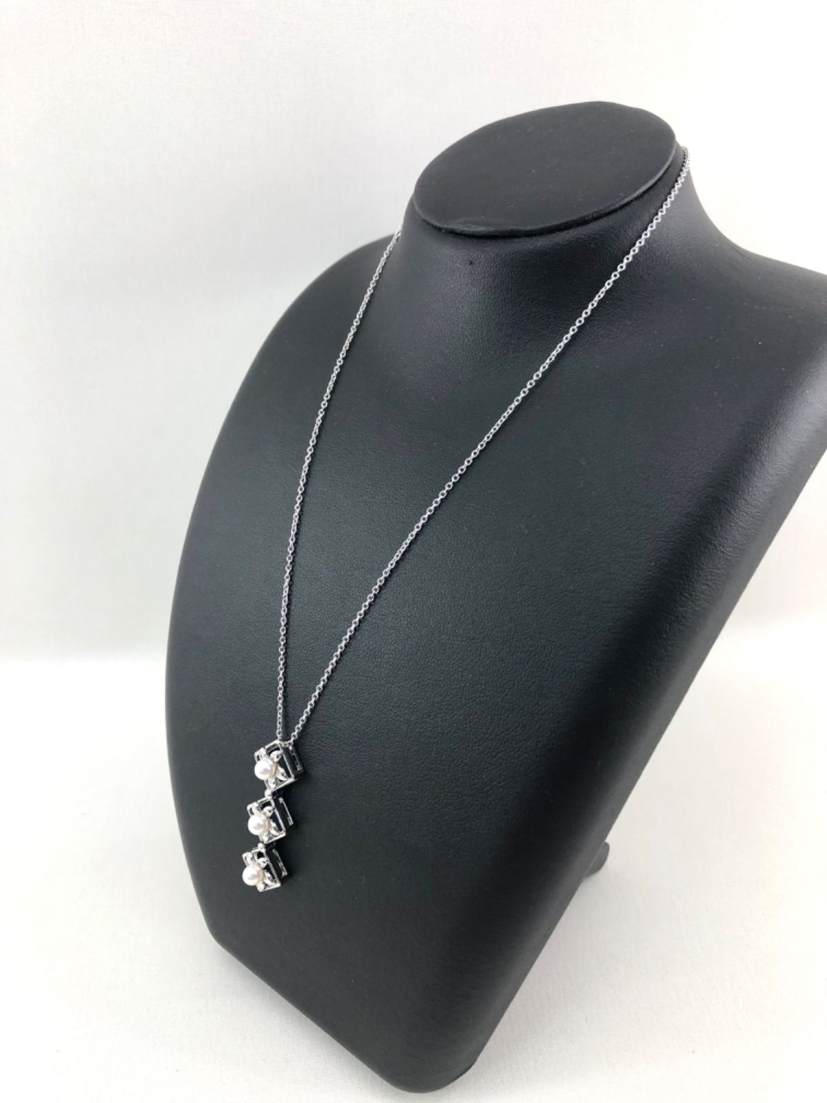 【美品】田崎　パール5mm ネックレス　シルバー　6.5g  42cm