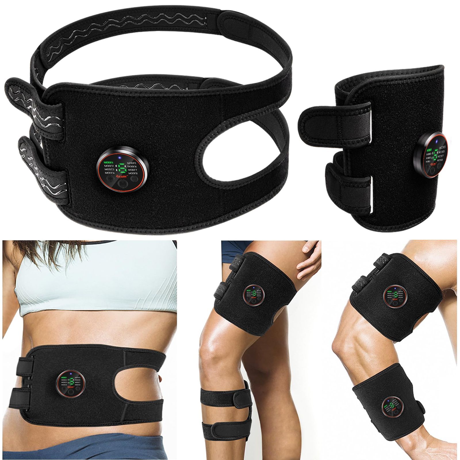 【人気商品】ems 腹筋ベルト【多部位使用可能 特許・実用新案登録】ジェルシート不要 2本セット 腹筋 腕筋 背筋 二の腕 脚 太もも筋トレ トレーニングベルト 男女兼用 Aicomy正規品