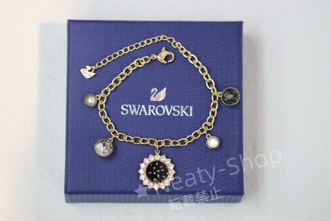 💗新品💗Swarovski  ファッショレトロ風ブラックサンフラワークリスタルブレスレット