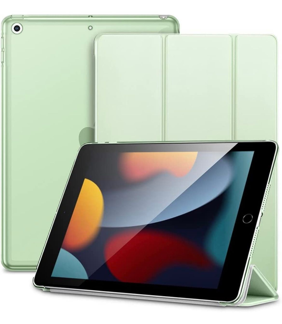 iPad ケース 10.2 第7 9世代 半透明 オートスリープライトブルー