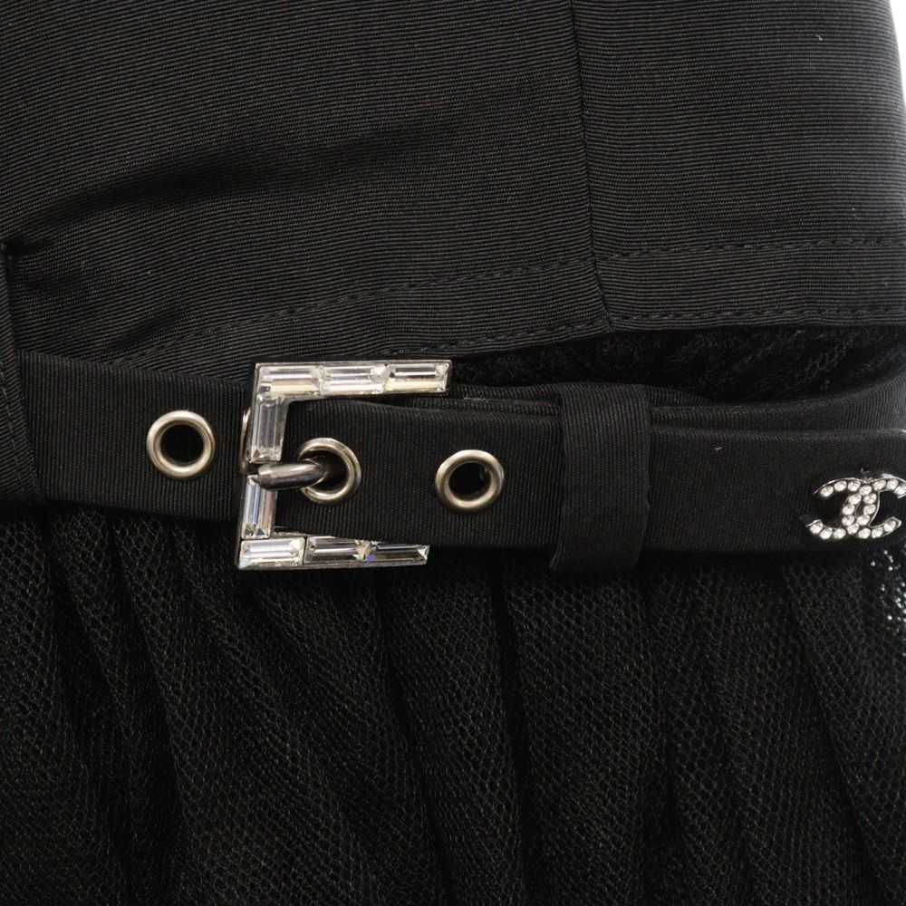 CHANEL (シャネル) ココマーク ロングコート レース ブラック シルク  