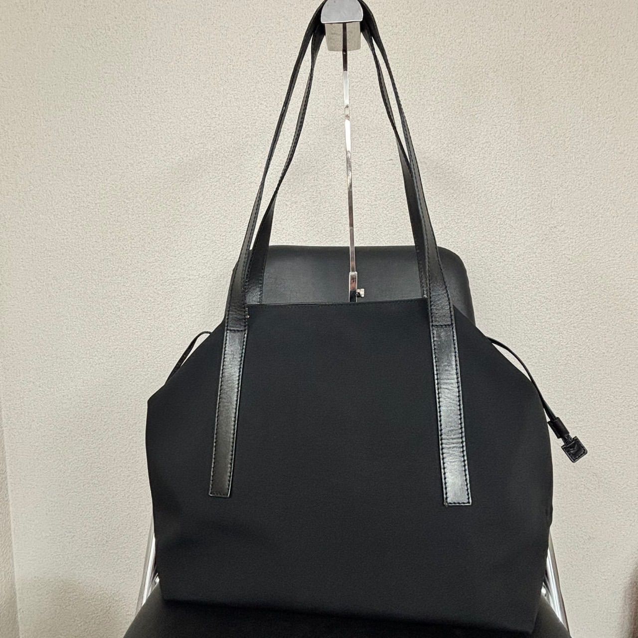GUCCI グッチ　トートバッグ　A4可　キャンバス　ブラック　I999 GUCCI グッチ トートバッグ キャンバス レザー 黒 999肩掛け可