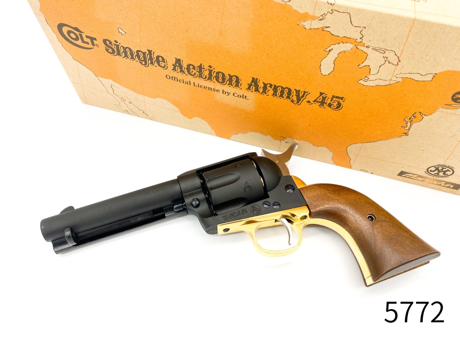 冬ボーナス先行 マルシン SAA 木グリ-真鍮調メッキパーツ ブラススタイルHW アーティラリー