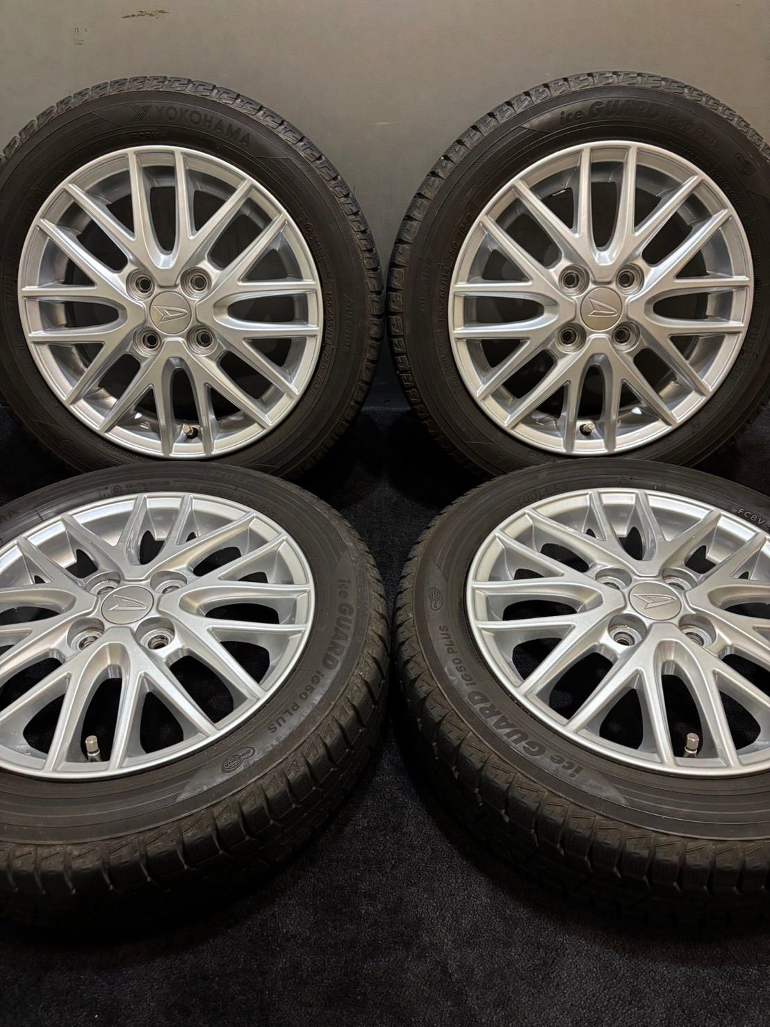 155 65R15 YOKOHAMA ice GUARD iG50PLUS 20年製 ダイハツ 純正 14インチ 4.5J 45 100 4H スタッドレス 4本 タント キャスト 南1-K425