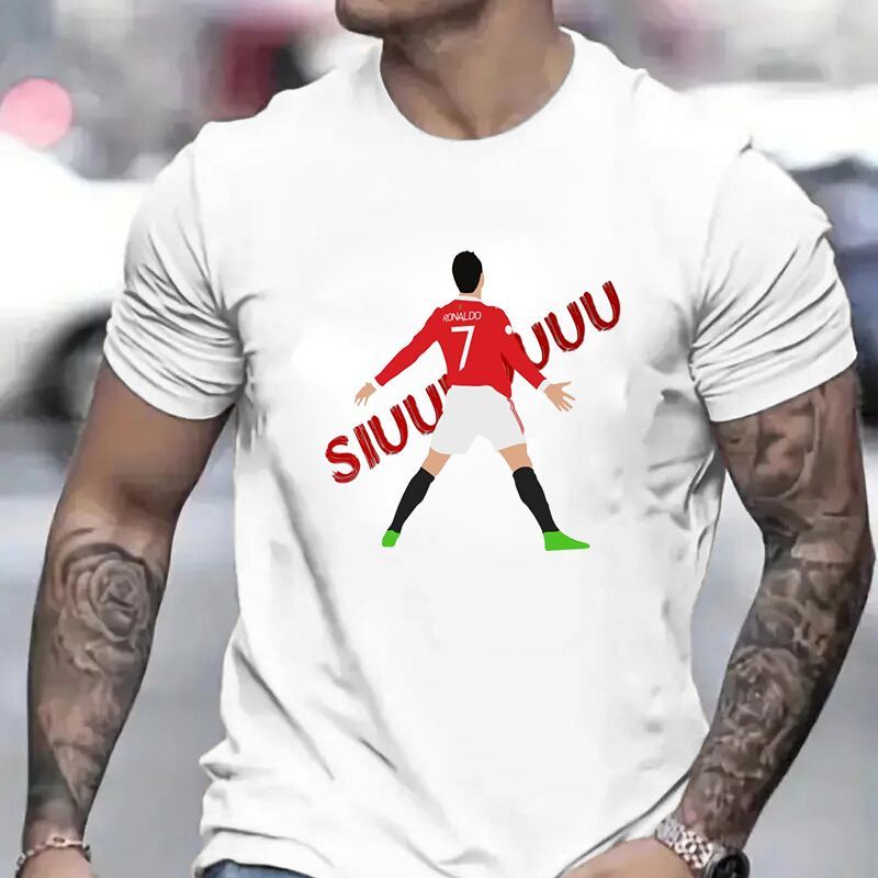 メンズ半袖Tシャツ クリスティアーノ・ロナウド(Cロナ) デザイン 吸汗 