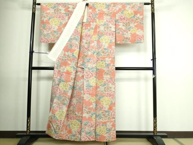 平和屋着物▽上質な紬 単衣 薔薇 正絹 逸品 DAAV9533sf - メルカリ 