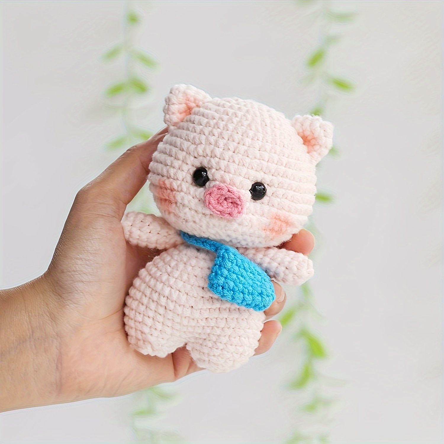 Vioiv 初心者向け3点セット（犬+豚+ウサギ）かぎ針編みキット - 大人向けDIY動物かぎ針編みキット - 英語の基本的な針仕事説明書付き - 精巧なギフト包装袋