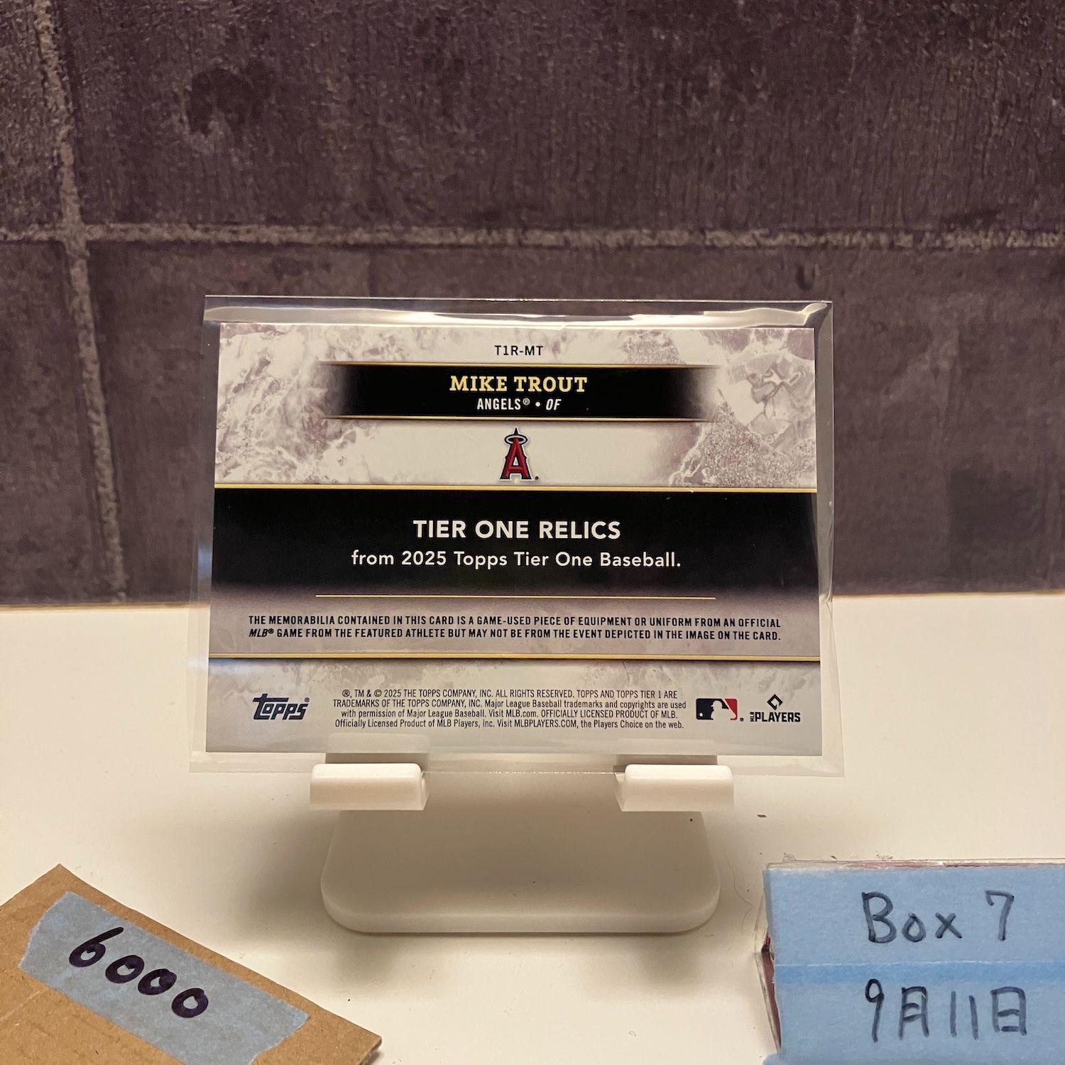 2025 Topps Tier One Mike Trout 142/149 Los Angeles Angels ジャージ 