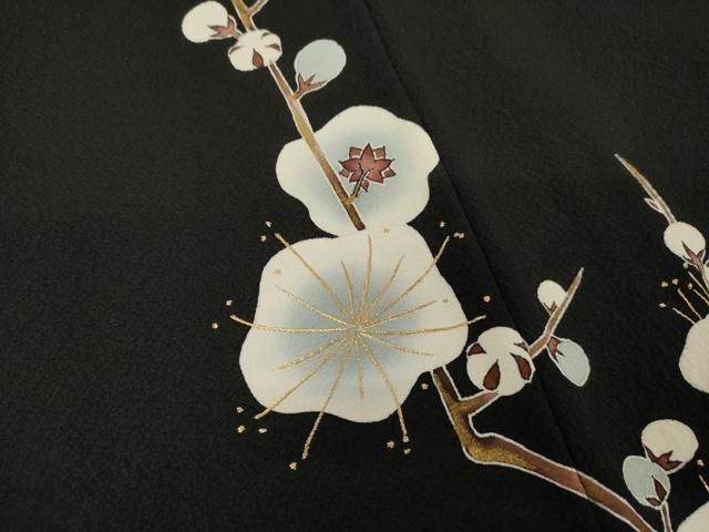 平和屋着物●世界的人形師　辻村寿三郎　ジュサブロー　訪問着　刺繍　梅　金糸　正絹　逸品　AAAW9408br 平和屋着物○世界的人形師 辻村寿三郎 ジュサブロー 訪問着 刺繍 梅