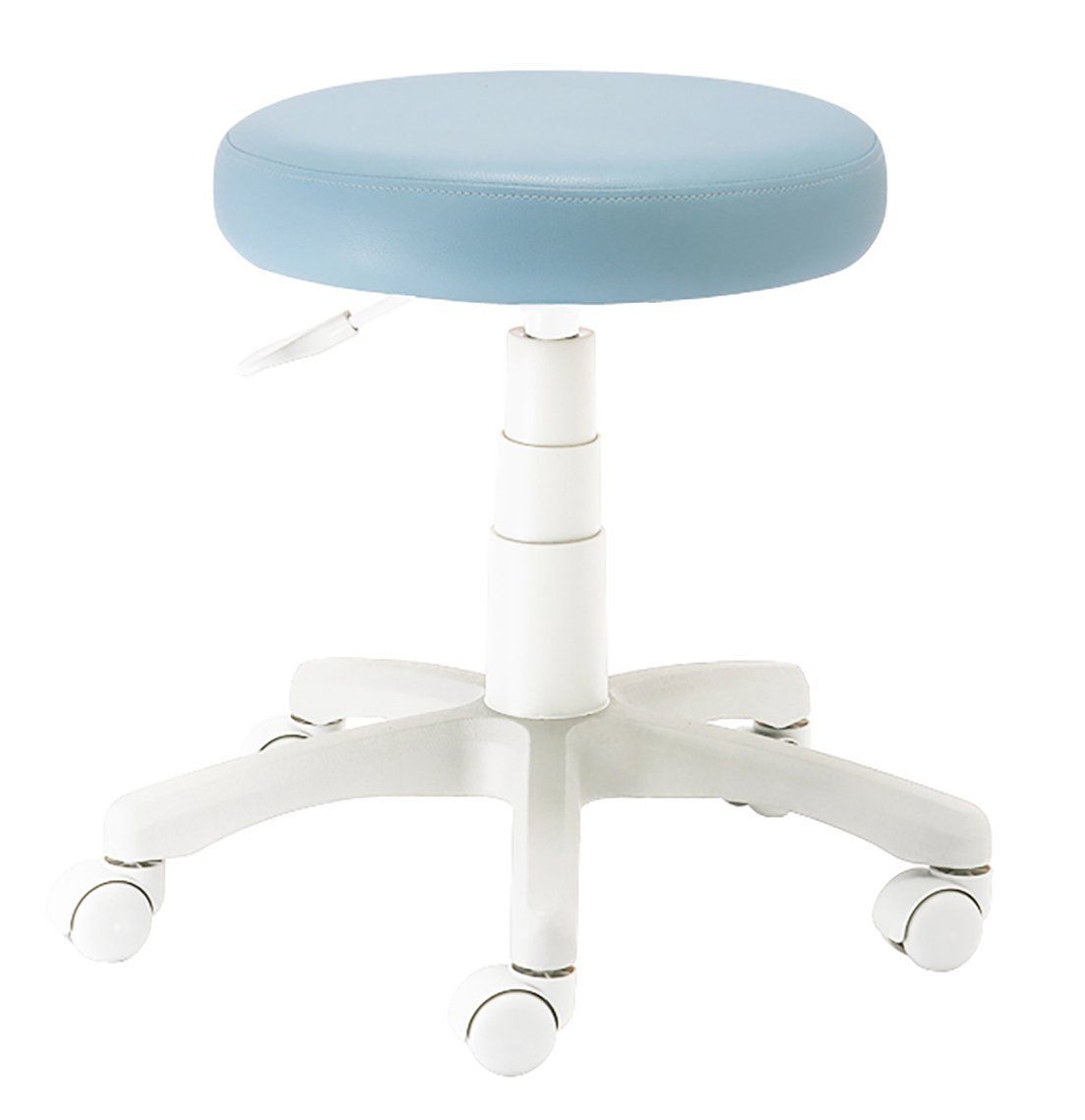 新着商品 丸椅子 キャスター付き ラウンドチェア ホワイト脚 ナカバヤシ ブルー RZR-103WBL