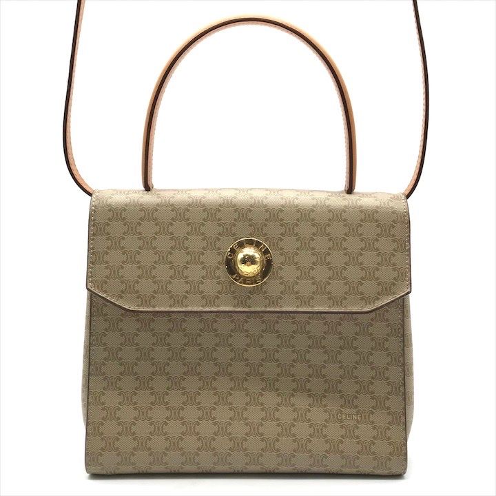 良品 CELINE セリーヌ マカダム柄 スターボール 2WAY ハンド 