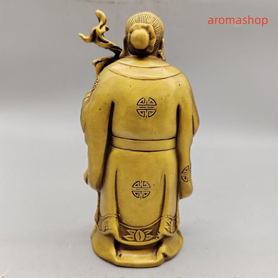 銅像寿星公縁起良い如意を供えて家と住宅引っ越しの贈り物客間玄関事務室飾る置物