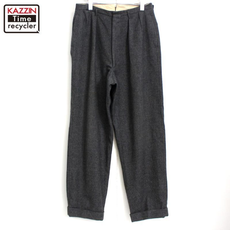 50s Vintage 2タック スラックス ブラック 50s スタイル! 黒 80s ビンテージ ブラック ウール 2タック