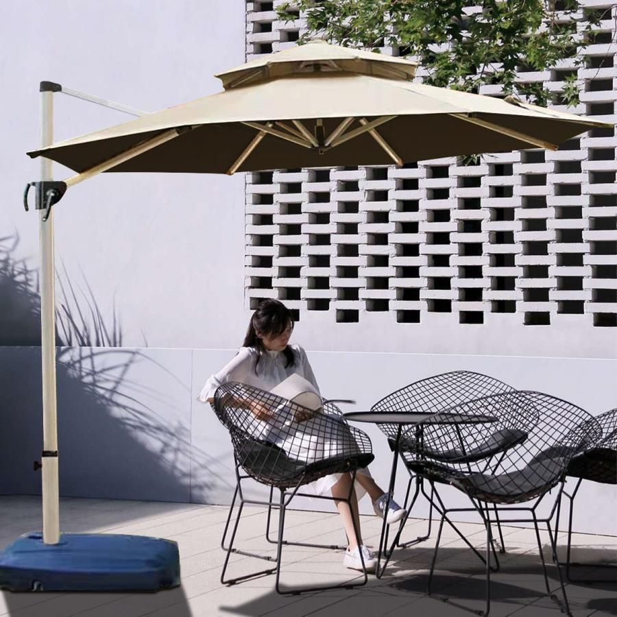 2025新登場 ガーデンパラソル パラソル 大型 風に強い 約 直径220cmUVカット 撥水 角度調整 モダン おしゃれ ガーデンパラソルセット 庭 屋外