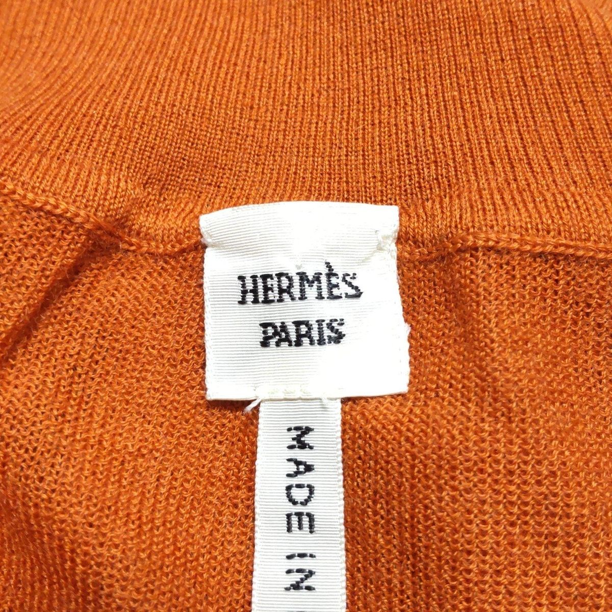 Hermes エルメス ハイネックシャツ ブラウン ウール L 24101127_9.jpg