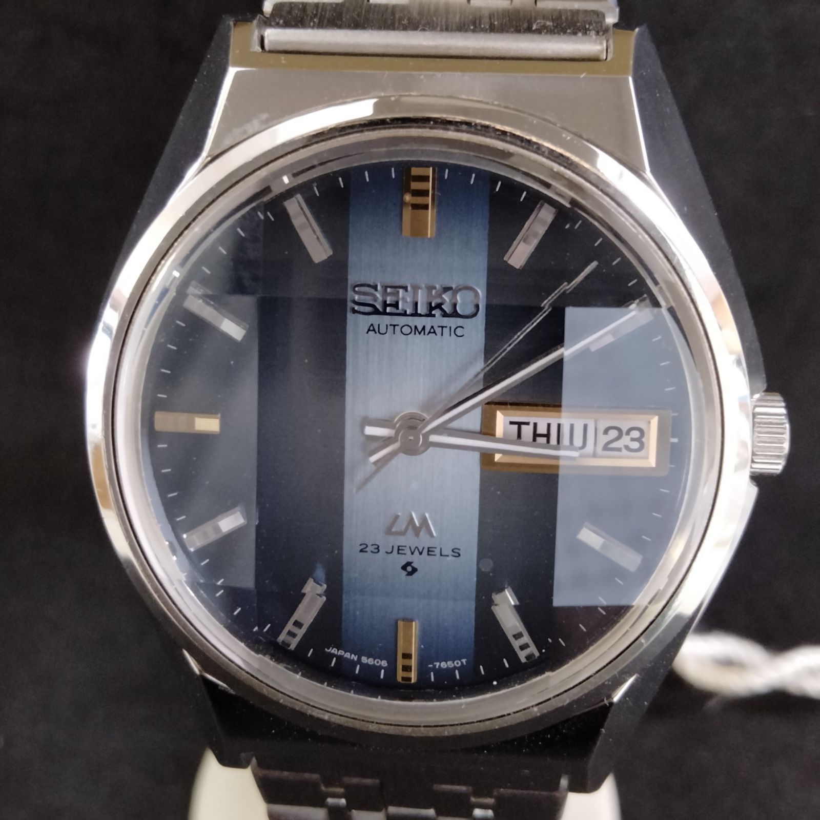 超 デッドストック SEIKO ロードマチック 9面カットガラス ネイビー文字盤 ♥