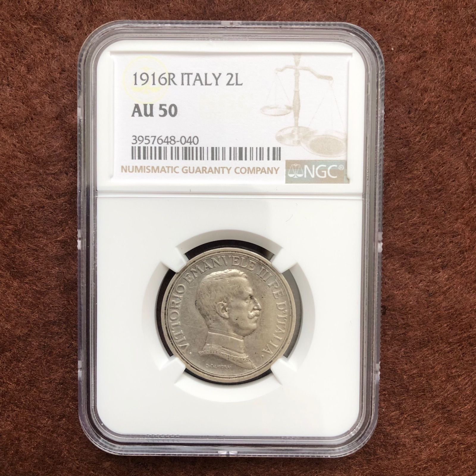 ☆イタリア2リラ銀貨☆1916年／ヴィットーリオ・エマヌエーレ3世／Ⅴ611-2 ☆イタリア2リラ銀貨☆1916年／ヴィットーリオ・エマヌエーレ3世