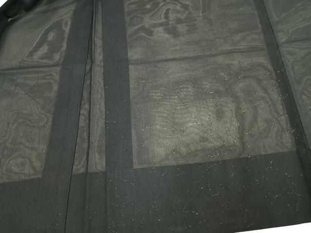 平和屋着物▽羽織 スリーシーズン 春夏秋 塵除け 紗 草木文 黒地 銀糸