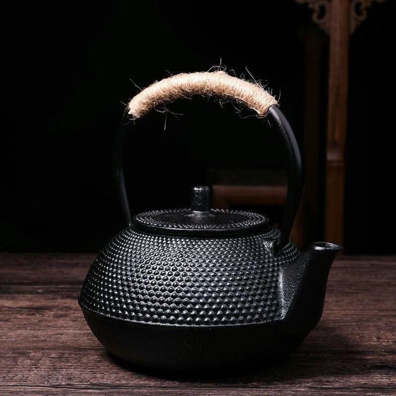 南部鉄器 老鉄瓶 提梁壺 新品 茶道具1.2L 銅製蓋 銅製取っ手