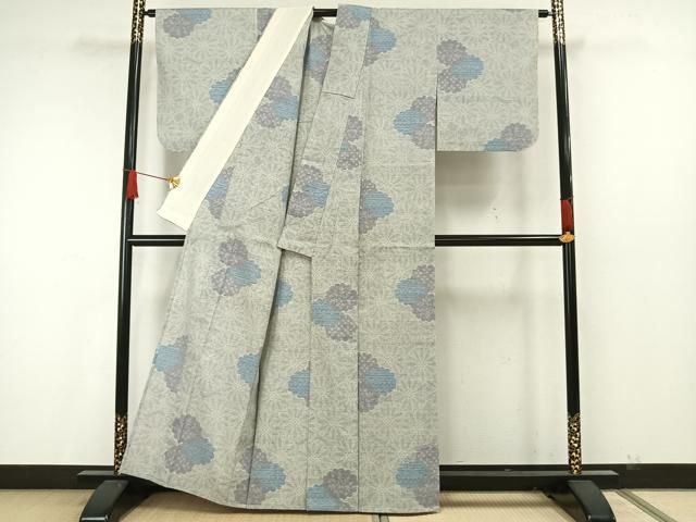 特撰きもの重要無形文化財 本場結城紬 100亀甲 藍 結城紬 100亀甲 藍