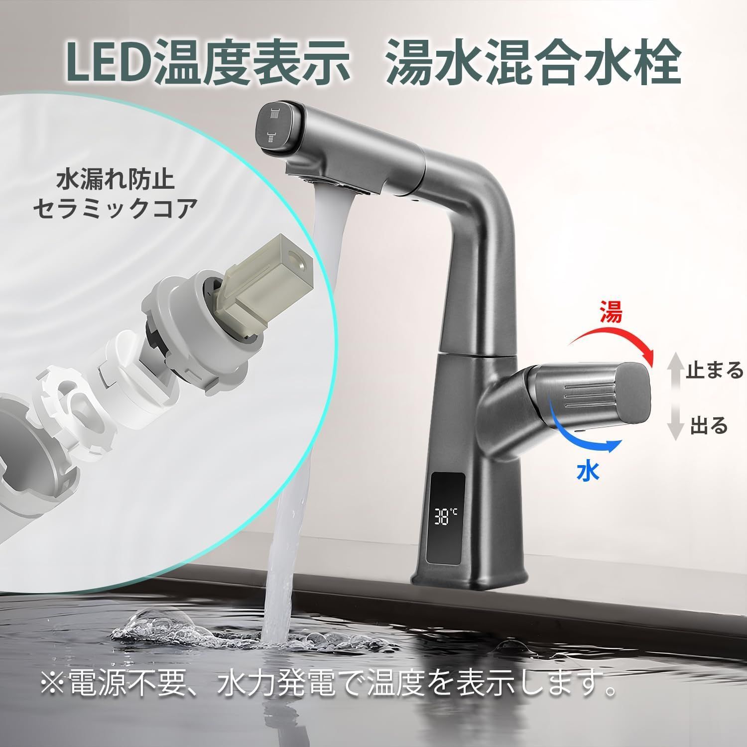 回転可 給水ホース2本付き