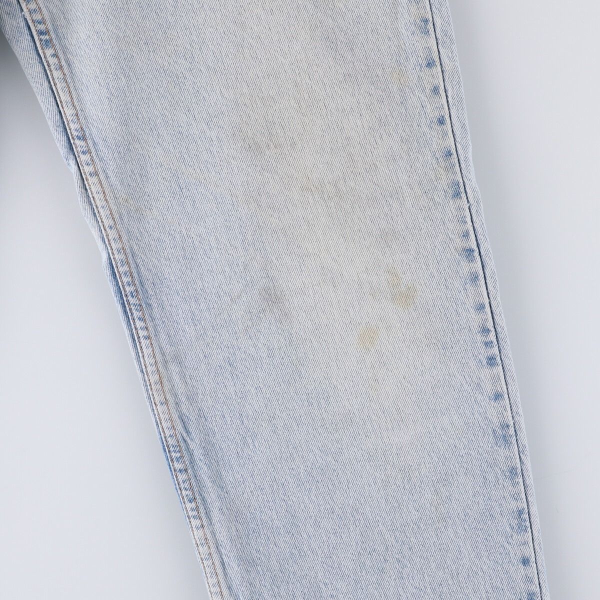 オレンジタブ テーパードデニムパンツ