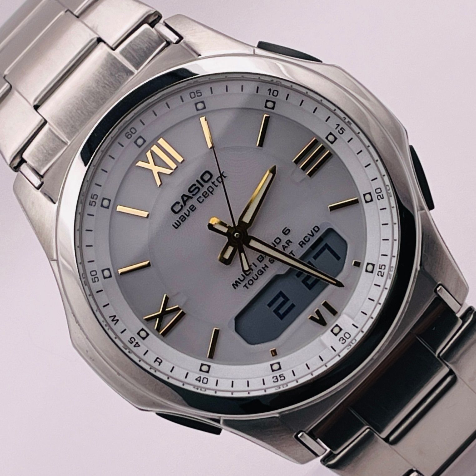 T635）美品 正常稼動 CASIO カシオ 電波ソーラー wave ceptor ウェーブ 