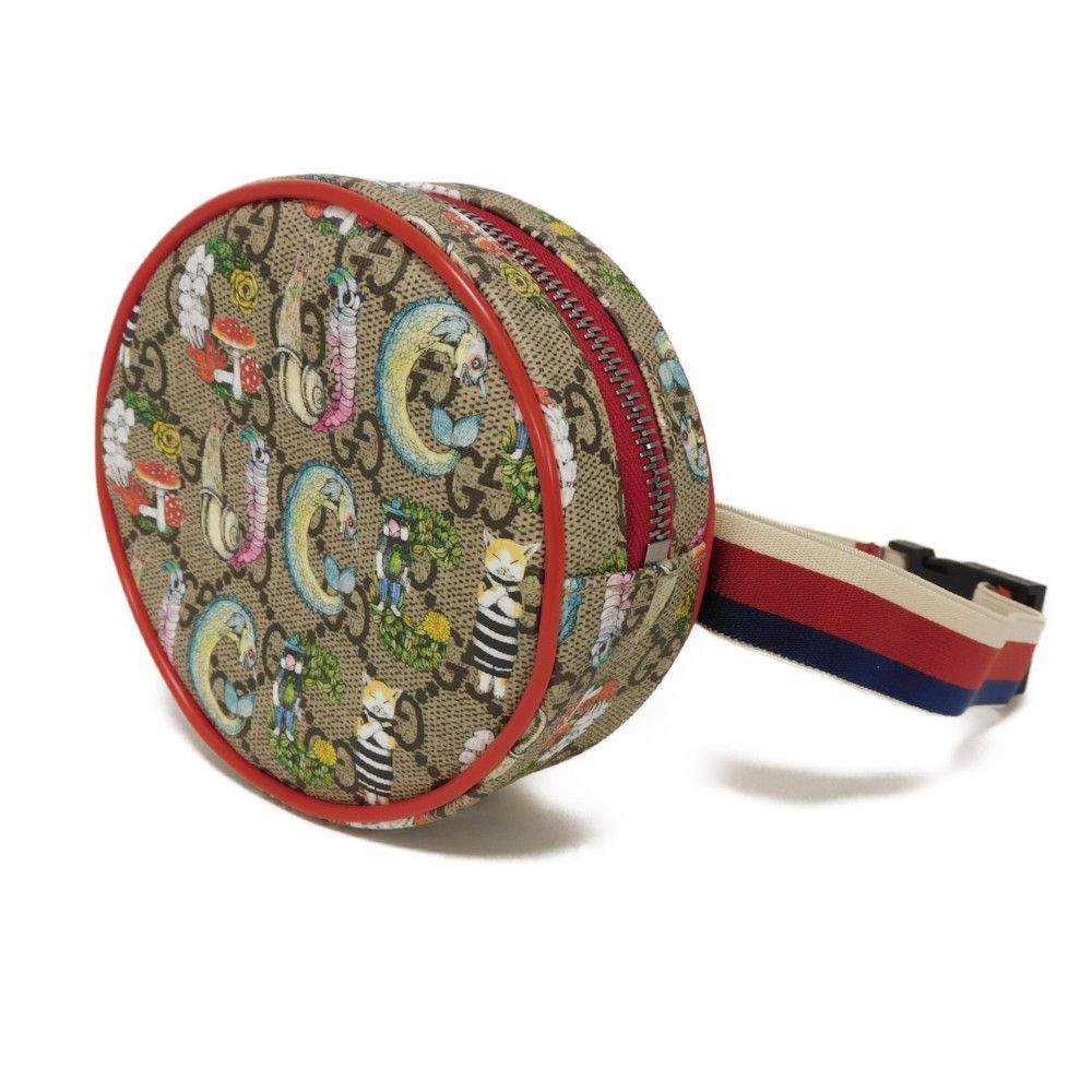 【特売セール】 GUCCI グッチ GGスプリーム ラウンド ミニ ウエストポーチ ウェブ ストライプ シェリー マルチカラー ショルダーバッグ ♥ ヒグチユウコ チルドレンズ ベージュ ボディバッグ 502330 海外ファッション通販。