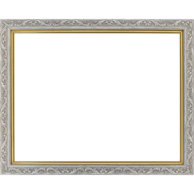 軽量油彩用額縁 GD8201 UVカットアクリル仕様 壁用フック付 Fサイズ (シルバー， サムホール)